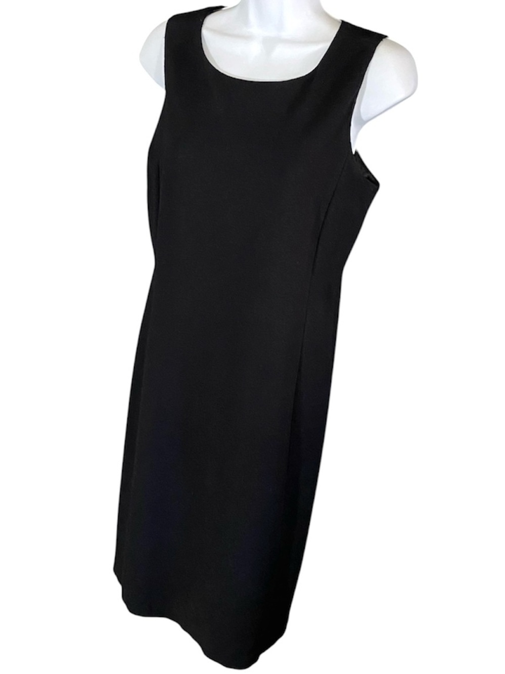Eileen Fisher Black Shift Dress XS Minimalist Quiet Luxury Sleeveless Classic - Picture 3 of 8